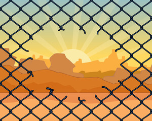 escape, rabitz texture illustration grid seamless pattern stock image chainlink fence netting seamless connection Ripped Fence Mesh Pattern deserted background