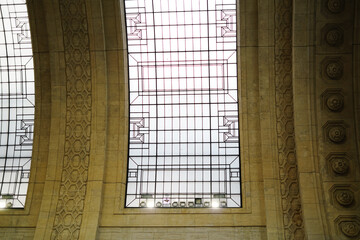 amazing windows in railway station, Milan, Italy