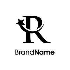 Obraz premium Elegant Initial R Star Logo