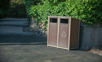 Discarding waste, embracing cleanliness. The trashcan symbolizes responsibility, hygiene, and the...