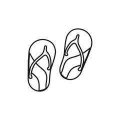 Summer sandal or flip flops outline icon, vector illustration in trendy style. Editable graphic resources for many purposes.