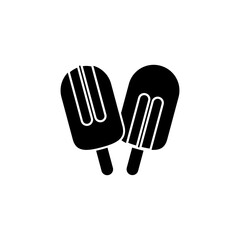 Summer ice cream popsicle black fill icon, vector illustration in trendy style. Editable graphic resources for many purposes.