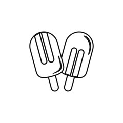 Summer ice cream popsicle outline icon, vector illustration in trendy style. Editable graphic resources for many purposes.