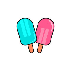 Summer ice cream popsicle color fill icon, vector illustration in trendy style. Editable graphic resources for many purposes.