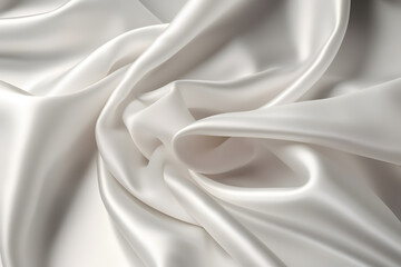 Silk fabric in white, Generative AI