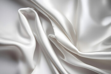 Silk fabric in white, Generative AI