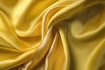 Obraz premium Silk fabric in yellow, Generative AI