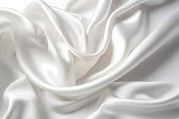 Fototapeta na wymiar Silk fabric in white, Generative AI