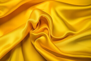 Silk fabric in yellow, Generative AI