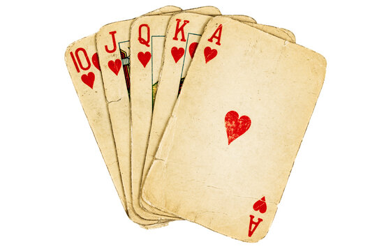 Four Old Dirty Aces Poker Cards On A Transparent Isolated Background. Png