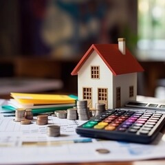 Fototapeta premium house model on money cash saving for concept investment mortgage fund finance and home loan background generative ai