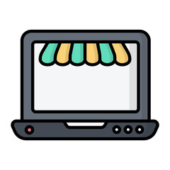 Laptop Line Color Icon