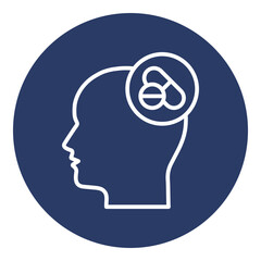 head, medicine, tablet, mental health icon