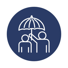 man, umbrella, people, insurance icon