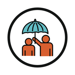 man, umbrella, people, insurance icon