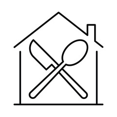 house , home, spoon, restaurant house icon