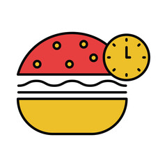 food, burger, time, clock, food burger time icon