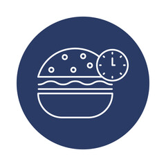 Obraz premium food, burger, time, clock, food burger time icon