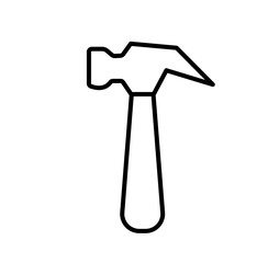Cute hammer tool set repair mechanic equipment outline icon
