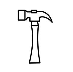 Cute hammer tool set repair mechanic equipment outline icon
