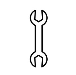 Cute wrench tool set repair mechanic equipment outline icon

