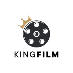 Simple logo combination of film reel and crown. It is suitable for use for film logos.