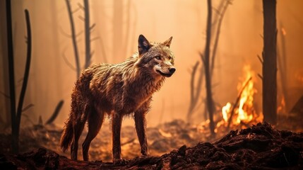 Forest Fire: A Nightmare for Wildlife. Generated by AI.