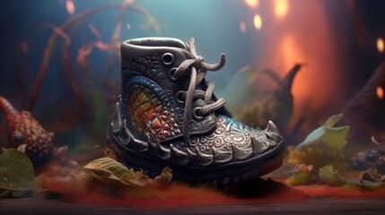 Magic Shoes for Children: A Fairy Tale Come True. Generated by AI. - obrazy, fototapety, plakaty