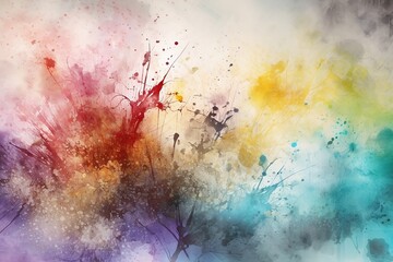 A close-up shot of a textured background created using light brush painting techniques, with abstract color splashes that represent all seasons