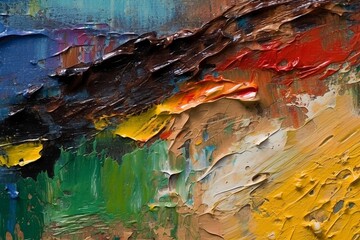 A close-up shot of a textured background created using light brush painting techniques, with abstract color splashes that represent all seasons