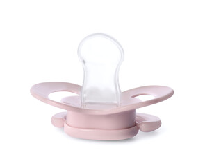 One new baby pacifier isolated on white