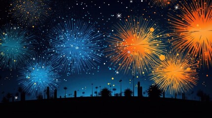 Fototapeta na wymiar Fireworks symbolizing celebration