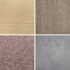 Fototapeta premium Collage with carpet textures in different colors