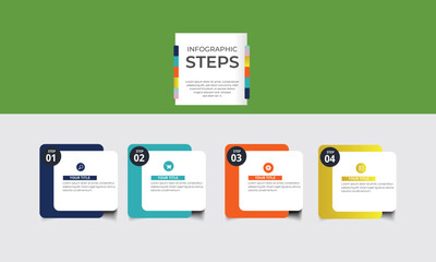 Fototapeta premium Vector infographic design template with 4 options or steps