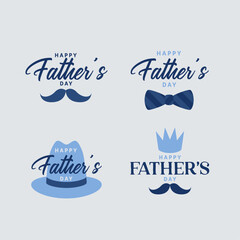 A set of happy fathers day badges