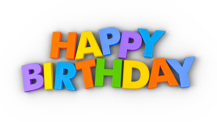 Multicolored Happy Birthday message isolated