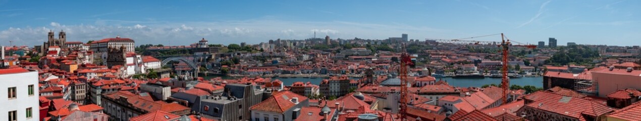 Fototapeta na wymiar Porto Portugal, a bright panorama on a summer day in May 2023