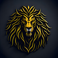 Fototapeta na wymiar lion head illustration powerful and majestic lion logo, using bold lines and strong contours to convey strength and confidence, Generative AI