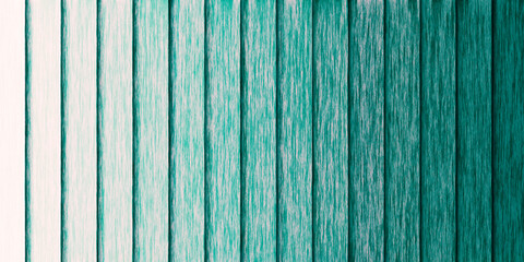 Gradient of wooden boards in turquoise color