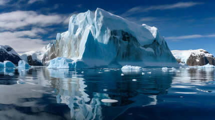 Fototapeta na wymiar 輝く南極の氷原 No.016 | Glistening Antarctic Icefields Generative AI
