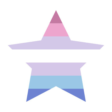 Bigender Pride Flag. Presence of who identify as both male and female