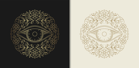 Enchanting Eyes A Floral Line Art Delight