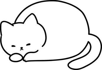 Simple Cute Cat Outline