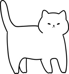 Simple Cute Cat Outline