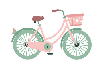 Fototapeta na wymiar bicycle with basket vector illustration