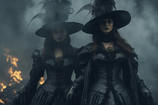 Witch. Woman endowed with witchcraft abilities that she received from nature or learned to witch. Broom, familiars, pointed hat, cauldron. Capable of harming people, sending disease. Generative AI