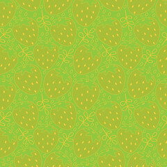 Strawberry seamless pattern with green background