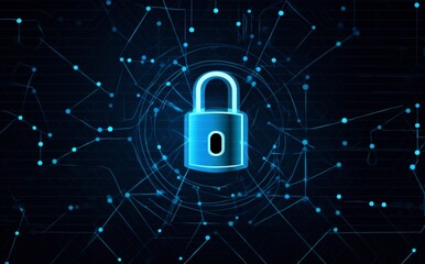 network cyber digital technology security protection information lock system cyberspace. Generative AI.