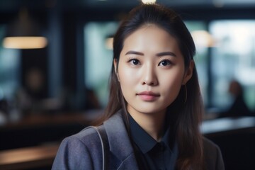 copy woman office portrait business job businesswoman space confident happy asian corporate. Generative AI.