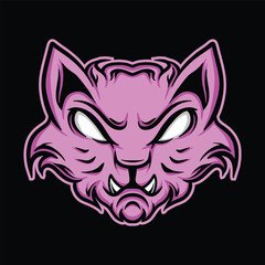 Cat Animal Mascot Logo Vector Graphic Design illustration Badge Emblem Symbol and Icon